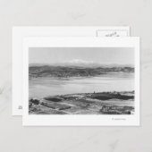 Carte Postale Lac Elsinore, CA Ville aérienne et vue sur le lac (Devant / Derrière)