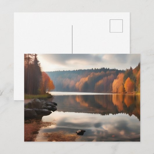 Carte Postale Lac en automne (Devant / Derrière)