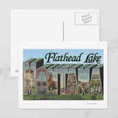 Carte Postale Lac Flathead, Montana - Grandes Lettres (Devant / Derrière)