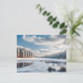 Carte Postale Lac gelé en forêt (Debout devant)