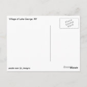 Carte Postale Lac George (Dos)