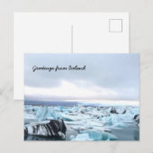 Carte Postale Lac glaciaire islandais (Devant / Derrière)