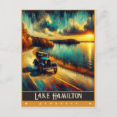 Carte Postale Lac Hamilton, Arkansas | Peinture Vintage (Devant)