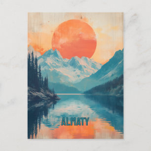 Carte Postale Lac Kaindy Almaty Kazakhstan Voyage Rétro