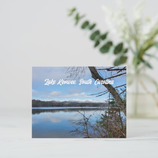 Carte Postale Lac Keowee en Caroline du Sud, réflexion sur la mo (Debout devant)