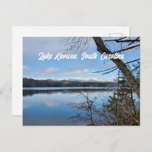 Carte Postale Lac Keowee en Caroline du Sud, réflexion sur la mo (Devant / Derrière)