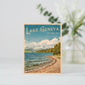 Carte Postale Lac Léman Genève Suisse Rétro (Debout devant)