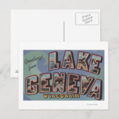 Carte Postale Lac Léman, Wisconsin - Scènes de grandes lettres (Devant / Derrière)