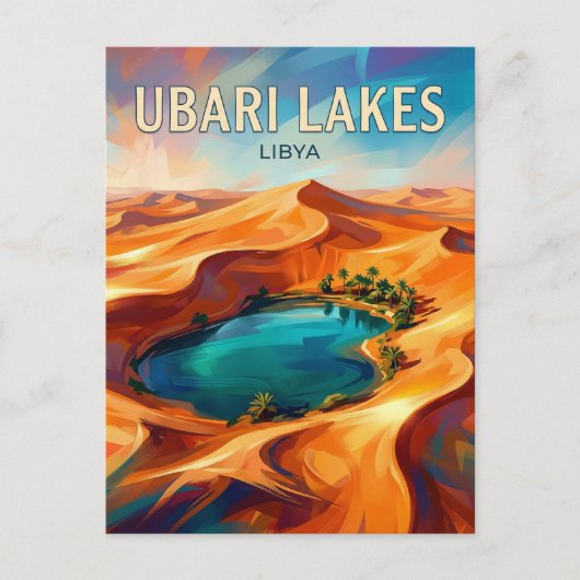Carte Postale Lac Mandara, Mer de sable d'Ubari Libye (Devant)