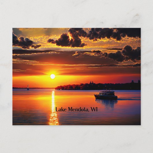 Carte Postale Lac Mendota, WI, (Devant)