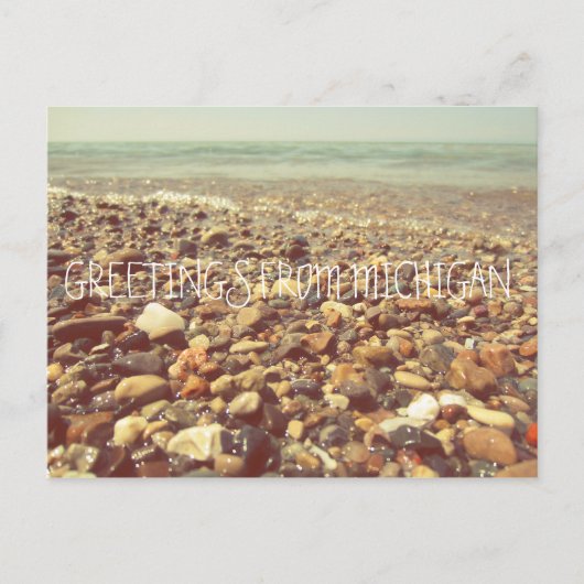 Carte Postale Lac Michigan Beach Rocines Shoreline Sea (Devant)