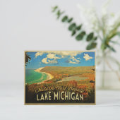 Carte Postale Lac Michigan Vintage (Debout devant)