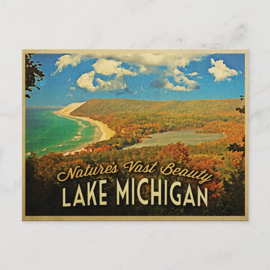 Carte Postale Lac Michigan Vintage (Devant)