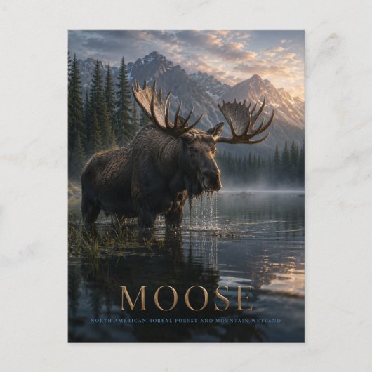 Carte Postale Lac Moose Mountain ANIMAUX (Devant)