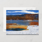 Carte Postale Lac, neige et bateau big Bear (Devant / Derrière)