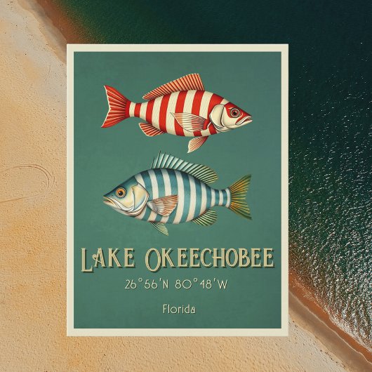 Carte postale Lac Okeechobee Floride pêche