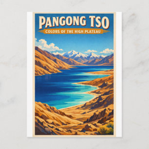Carte Postale Lac Pangong Tso, Plateau tibétain, Chine