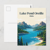 Carte Postale Lac Pend Oreille Idaho (Devant / Derrière)