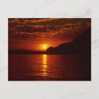 Carte Postale Lac Pend Oreille Silhouette coucher, Bayview, Idah