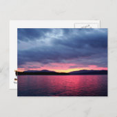 Carte Postale Lac Pend Oreille Silhouette coucher, Bayview, Idah (Devant / Derrière)