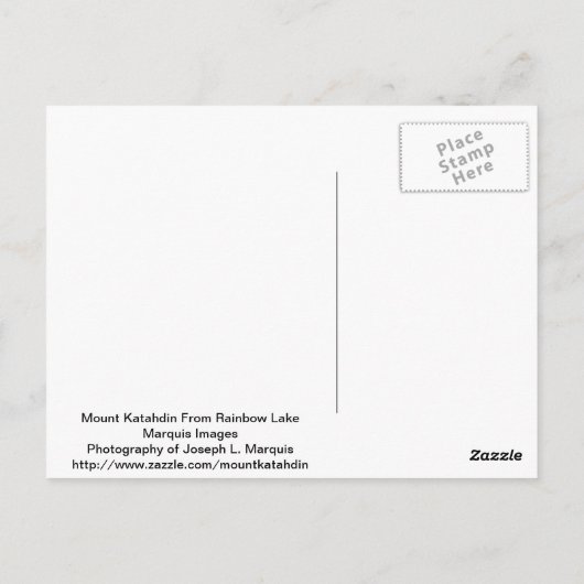 Carte Postale Lac Rainbow (Dos)