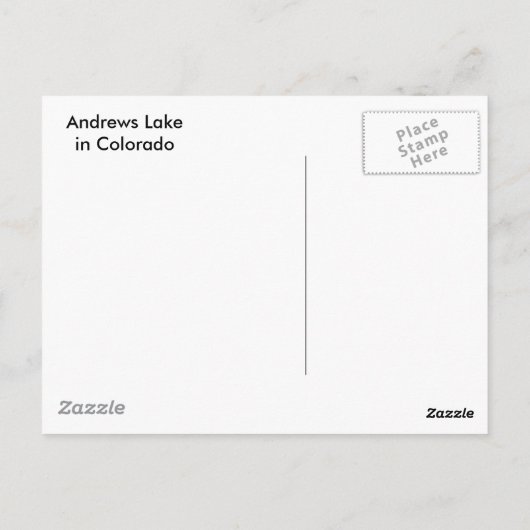 Carte Postale Lac Reflection (Dos)