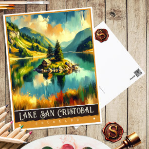 Carte Postale Lac San Cristobal, Colorado Peinture Vintage