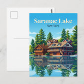 Carte Postale Lac Saranac New York (Devant / Derrière)