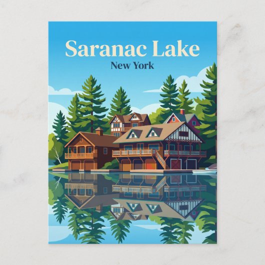 Carte Postale Lac Saranac New York (Devant)