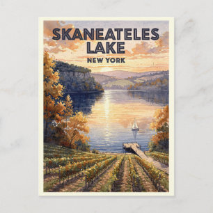 Carte Postale Lac Skaneateles New York Voyage Rétro