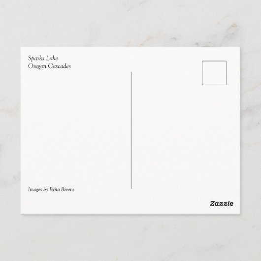 Carte Postale Lac Sparks (Dos)