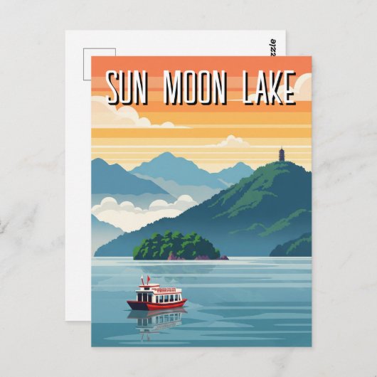 Carte Postale Lac Sun Moon Taïwan Lever du soleil (Devant / Derrière)