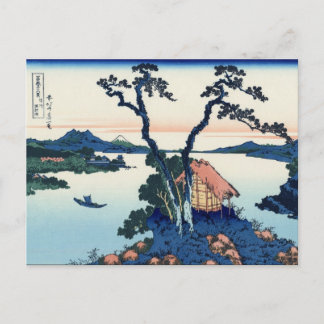 Carte Postale Lac Suwa dans la province de Shinano (par Hokusai)