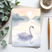 Carte Postale Lac Swan | Aquarelle aérée peinture légère