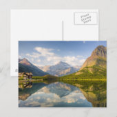 Carte Postale Lac Swiftcurrent avec l'hôtel Many Glacier et (Devant / Derrière)