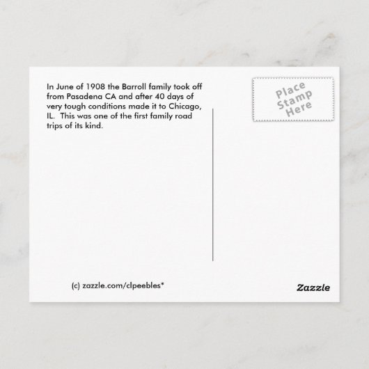 Carte Postale Lac Tahoe - 1908 (Dos)