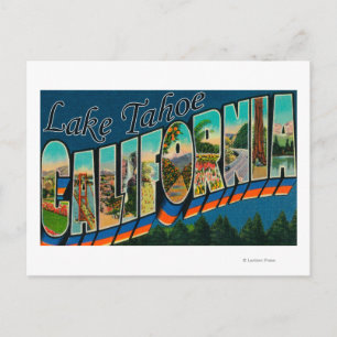 Carte Postale Lac Tahoe, Californie - Grandes Lettres Scènes 2