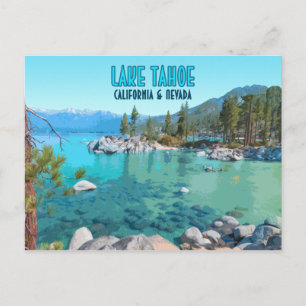 Carte Postale Lac Tahoe Californie Nevada Vintage