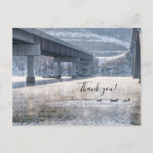 Carte Postale Lac Taneycomo Pêche Brumeuse d'Hiver Merci