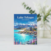 Carte Postale Lac Tekapo Nouvelle-Zélande (Debout devant)