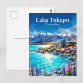 Carte Postale Lac Tekapo Nouvelle-Zélande (Devant / Derrière)