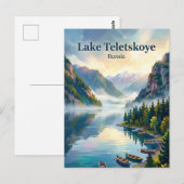 Carte Postale Lac Teletskoye Russie (Devant / Derrière)