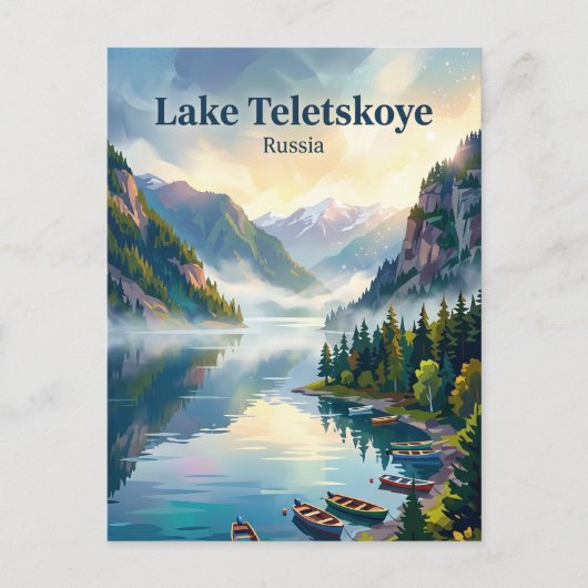 Carte Postale Lac Teletskoye Russie (Devant)