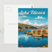 Carte Postale Lac Titicaca Flottant Îles Vintage (Devant / Derrière)