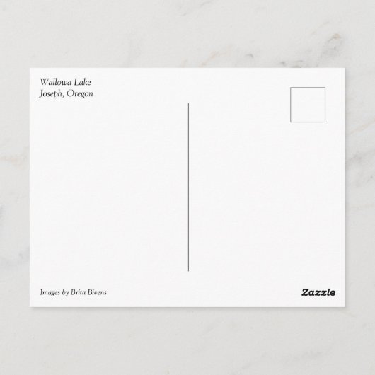 Carte Postale Lac Wallowa (Dos)