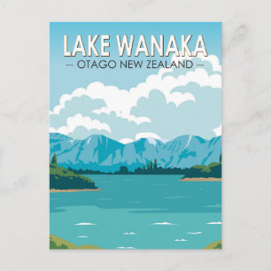 Carte Postale Lac Wanaka Otago Nouvelle-Zélande Voyage Art Vinta