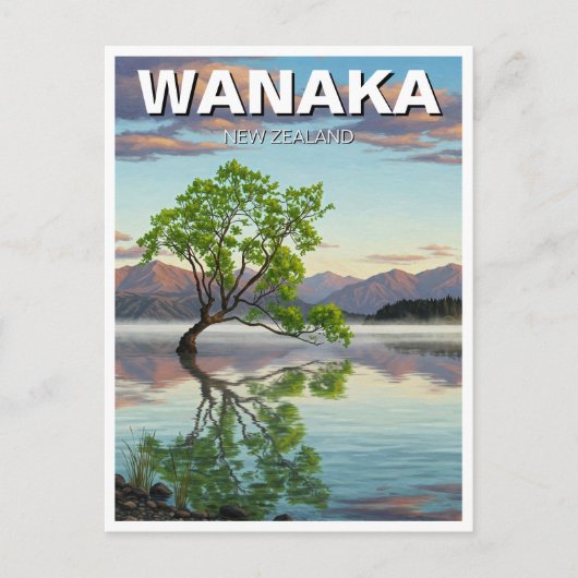 Carte Postale Lac Wanaka Tree Nouvelle-Zélande Voyages (Devant)