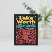 Carte Postale Lac Worth Beach Floride Octopus (Debout devant)