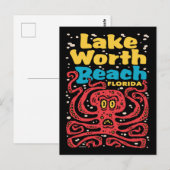 Carte Postale Lac Worth Beach Floride Octopus (Devant / Derrière)