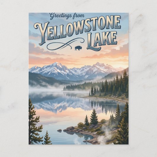 Carte Postale Lac Yellowstone USA (Devant)